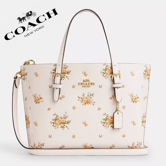 🌸❤️ Coach Mollie Tote Bag 25 With Floral Print - Picture 1 of 10
